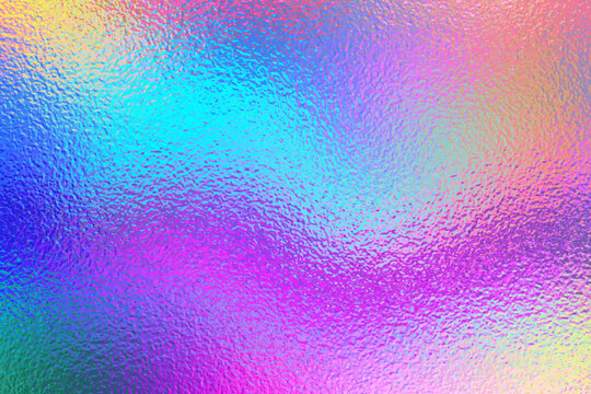 Vibrant iridescent holographic rainbow foil, Shiny metallic texture, colorful background vector for web use.