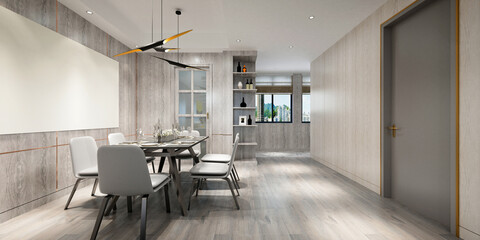 3d render of living room, 360 degrees view.