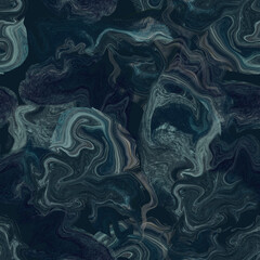 Seamless marble patterns. Smooth flows, stone imitation, natural stone cut, flowing shapes fluid art, alcohol ink. seamless patterns for surface design. Marine, natural design.