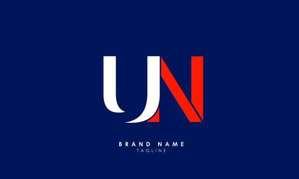 Alphabet letters Initials Monogram logo UN, NU, U and N