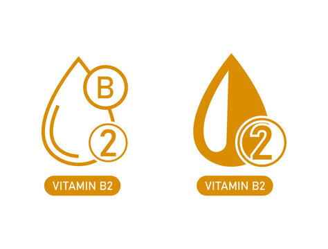 vitamin b2 supplement, drop, logo, icon set vector illustration 