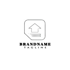 delivery packaging arrows this side up cargo distribution logo template icon design illustration