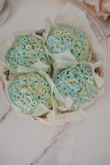 Handmade holiday sweets . Cooking. Bakery products.