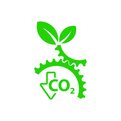 reducing CO2 emissions to stop climate change. green energy background	