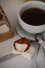 Handmade holiday sweets . Cooking. Bakery products.