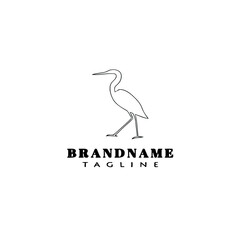 flamingo bird cartoon logo icon design template black vector
