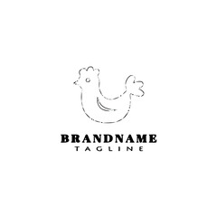 chicken logo icon design template vector illustration