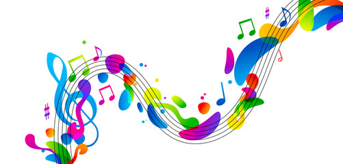 grafica, musica, note musicali, colori