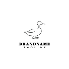 duck logo cartoon icon design template black isolated vector illustration