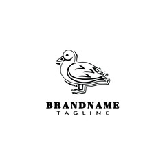 duck logo cartoon icon design template black isolated vector illustration