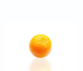 An Orange Isolated Over a White Background	 with Copy Space