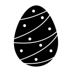 Black Easter Egg illustration with white shapes decoration