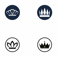Set of crown icons. Collection of crown awards for winners  champions  leadership. Vector isolated elements for logo  label  game  hotel  an app design. Royal king  queen  princess crown.