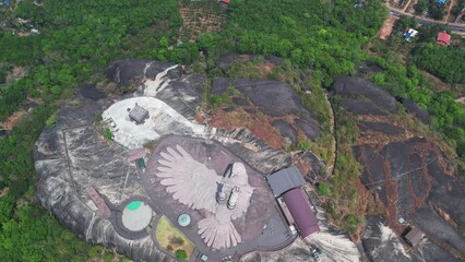 Aerial drone shot of Jatayu Earth Center in India