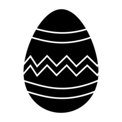 Black Easter egg with lines decoration