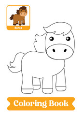 Horse animal coloring pages book