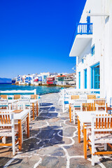 Mykonos - Cyclades famous Greek Islands, Greece travel place. - obrazy, fototapety, plakaty