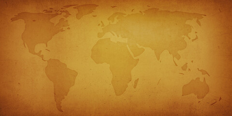 Vintage and Ancient World Map with Texture and Old paper style background. Classic map backdrop