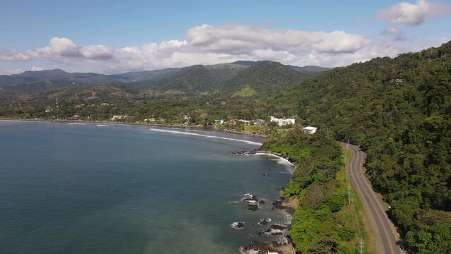 Aerial view of Jaco beach, Costa Rica.