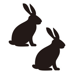 rabbit set icon vector on white background