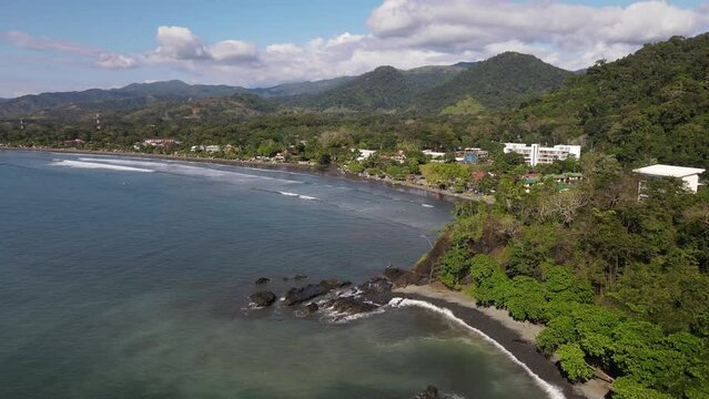 Aerial view of Jaco beach, Costa Rica.