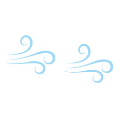 Wind air flow set vector icon illustration sign	