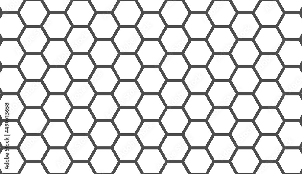 Poster seamless pattern. simple hexagon ornament. minimalist black and white pattern design