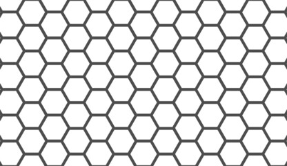 Seamless pattern. Simple hexagon ornament. Minimalist black and white pattern design