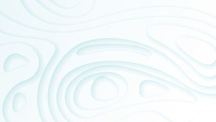 White Abstract Wavy Paper Cut Background with Shadows, Vector. Modern Design Objects