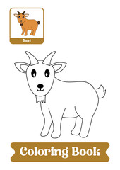 Goat animal coloring pages book
