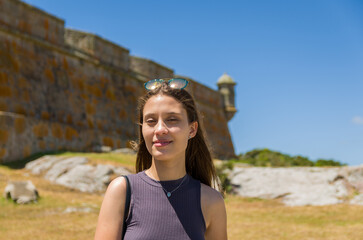 Female tourist visiting Forte de Santa Tereza