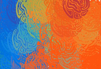 Fototapeta premium Dark Multicolor vector backdrop with curved lines.