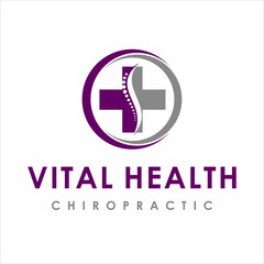 Chiropractic medical Logo Design Template vector