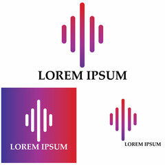 Sound waves logo vector illustration icon 