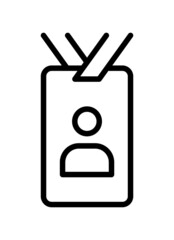 Identification card flat line icon. Document control, Identity card badge. Outline sign for mobile concept and web design, store