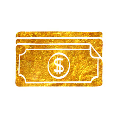 Hand drawn gold foil texture icon Money