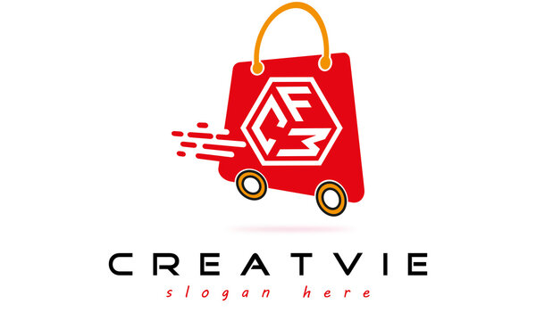 CFW three letter monogram type eCommerce creative initials letter logo design vector template.