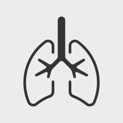 Lungs. Simple black and white icon