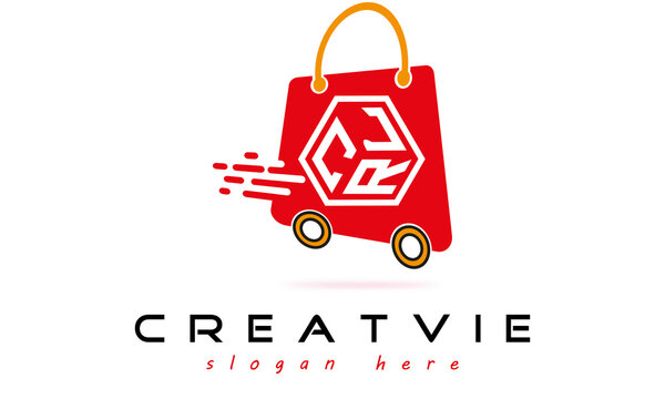 CJR three letter monogram type eCommerce creative initials letter logo design vector template.