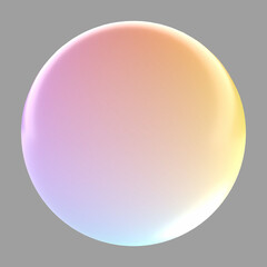 虹色に輝くシャボン玉の3Dイメージ