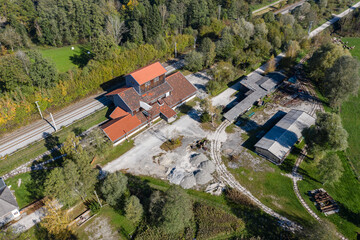 Luftbild Alter Torfbahnhof Rottau im Chiemgau im Sommer 2019