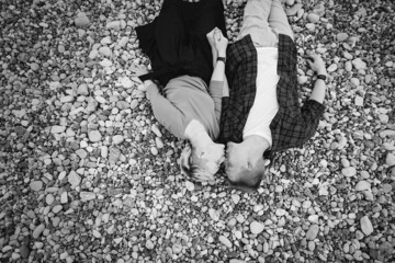 happy couple on a beach