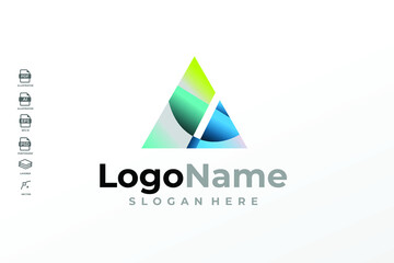 Modern Gradient Letter A, Triangle Logo Design Template Vector