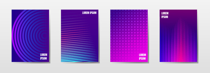 Modern minimalist gradient flyer cover design set
