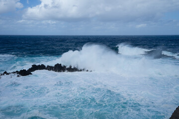 Welle Wellen Porto Moniz Madeira Portugal