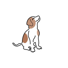 Dog pet outline or puppy Cat outline pet, outline vector sign, outline logo vector  