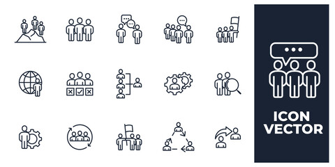 set of Team Work elements symbol template for graphic and web design collection logo vector illustration