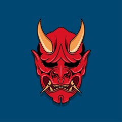 Oni japanese devil mask, Vector illustration eps.10