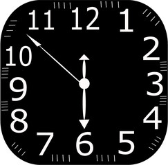 Black Wall Clock | Analog Clock with white numbers