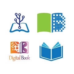 Digital book logo icon technology vector